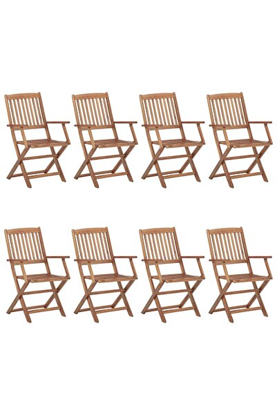 Concept Πτυσσόμενες καρέκλες εξωτερικού χώρου, 8 τεμ., από μασίφ ξύλο ακακίας