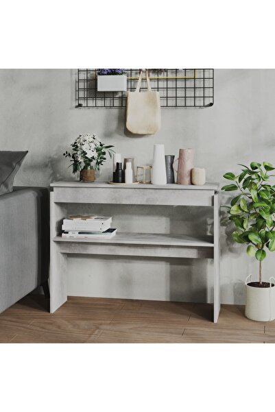 Concept Τραπέζι κονσόλας, γκρι σκυροδέματος, 102x30x80 cm, μοριοσανίδα