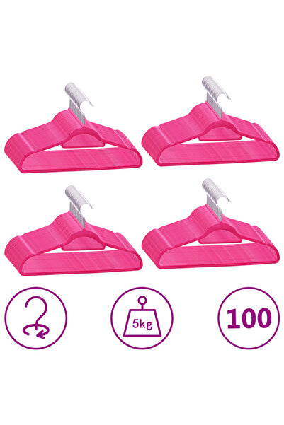 Concept Set de umerașe anti-alunecare, 100 buc., roz, catifea