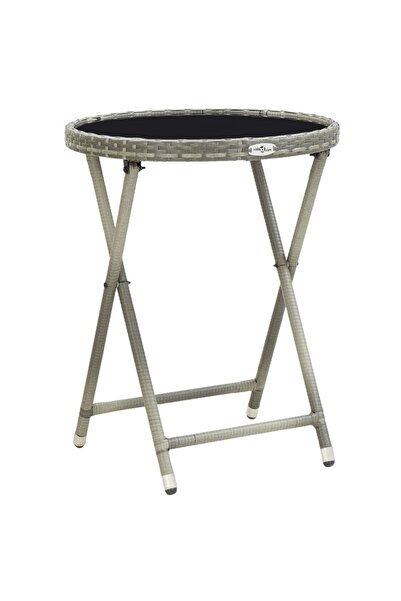 Concept Γκρι τραπεζάκι τσαγιού 60 εκ. από πολυρατάν σκληρυμένο γυαλί