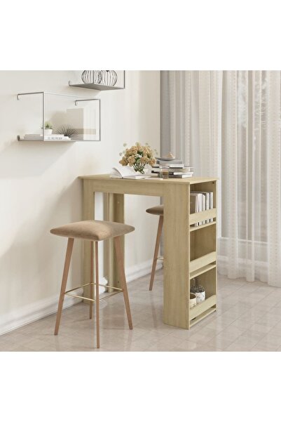 Concept Τραπέζι μπαρ με ράφι αποθήκευσης sonoma δρυς 102x50x103.5cm μοριοσανίδα