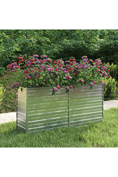 Concept Strat înălțat de grădină argintiu 160x40x77 cm oțel galvanizat