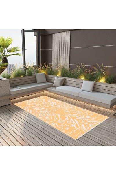 Concept Χαλί εξωτερικού χώρου, πορτοκαλί/λευκό, 190x290 εκ., PP