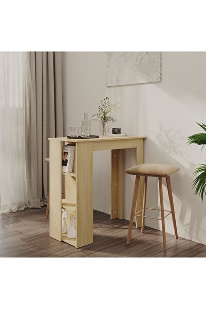 Concept Τραπέζι μπαρ με ράφι, δρυς Sonoma, 102x50x103,5 cm, μοριοσανίδα