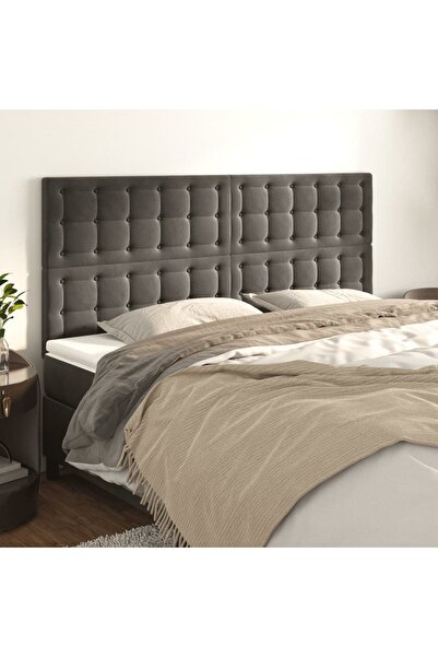 Concept Tăblii de pat, 4 buc, gri închis, 100x5x78/88 cm, catifea