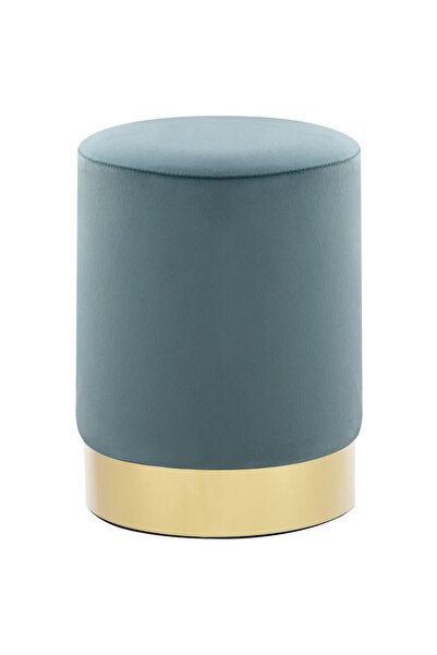 Concept Taburet, albastru deschis și auriu, catifea