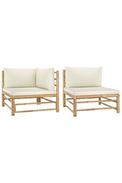 Concept Σετ επίπλων κήπου 2 τεμαχίων σε κρεμ λευκό χρώμα με μαξιλάρια, από Μπ...