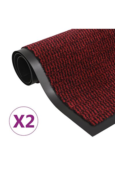 Concept Πατάκια πόρτας κατά της σκόνης, 2 τεμ., κόκκινα, 40x60 cm, ορθογώνια