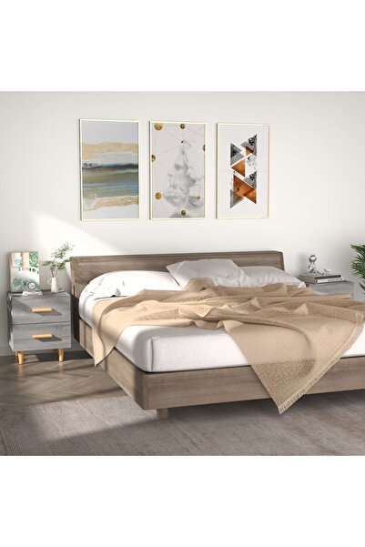 Concept Noptiere, 2 buc., sonoma gri, 40x35x47,5 cm