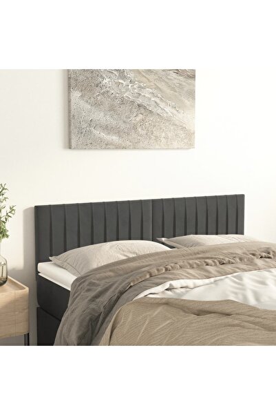 Concept Κομοδίνα, 2 τεμ., σκούρο γκρι, 72x5x78/88 cm, Βελούδο