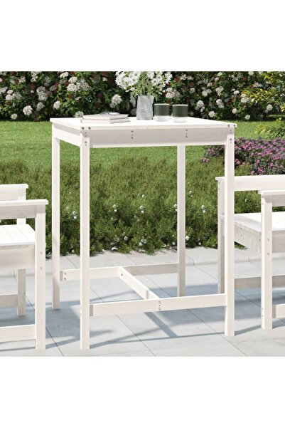 Concept Τραπέζι κήπου, λευκό, 82,5x82,5x110 cm, μασίφ ξύλο πεύκου