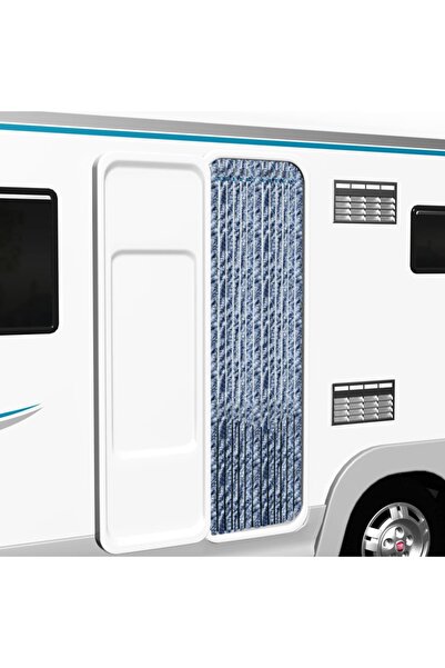 Concept Perdea pentru insecte, albastru și alb, 90 x 200 cm, chenille