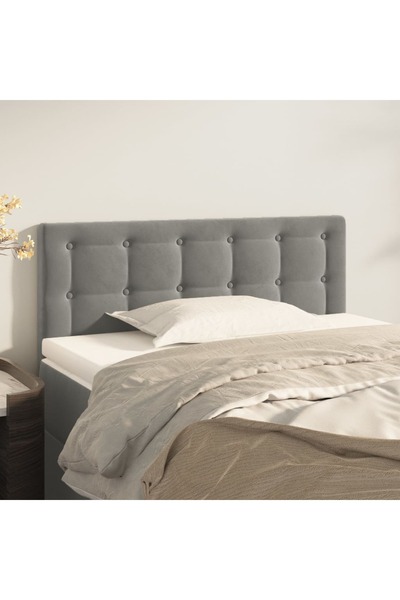 Concept Headboard, light grey, 90x5x78/88 cm, Velvet
