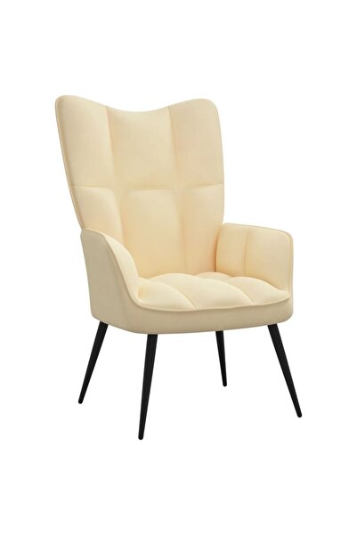 Concept Πολυθρόνα, κρεμ λευκό, Βελούδο