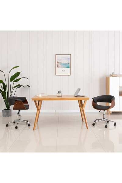 Concept Scaune de bucătărie pivotante, 2 buc., gri, material textil