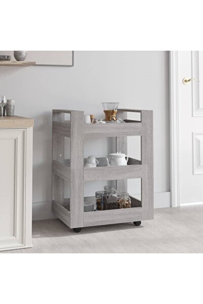 Concept Τροχήλατο τρόλεϊ κουζίνας, γκρι sonoma, 60x45x80 cm, επεξεργασμένο ξύλο