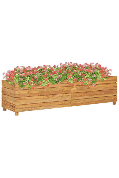 Concept Strat înălțat, 150x40x38 cm, lemn de tec reciclat și oțel