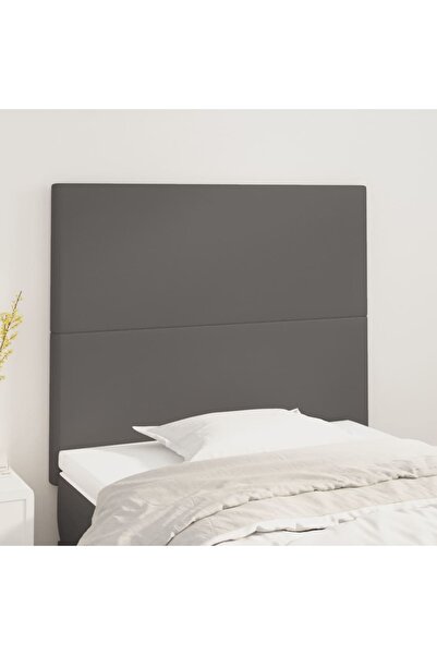 Concept Tăblii de pat, 2 buc, gri, 90x5x78/88 cm, piele ecologică