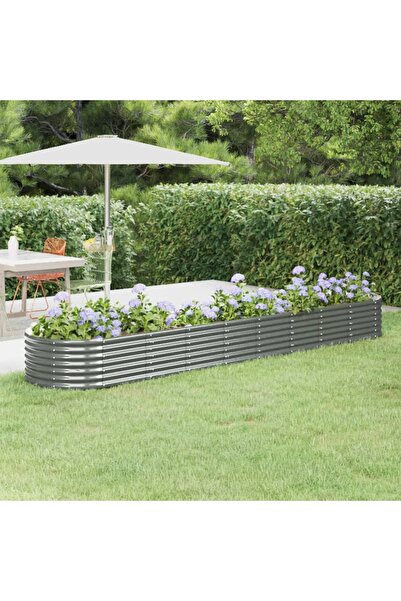 Concept Γκρι γλάστρα κήπου 368x80x36 cm, ηλεκτροστατικά βαμμένη, από ατσάλι