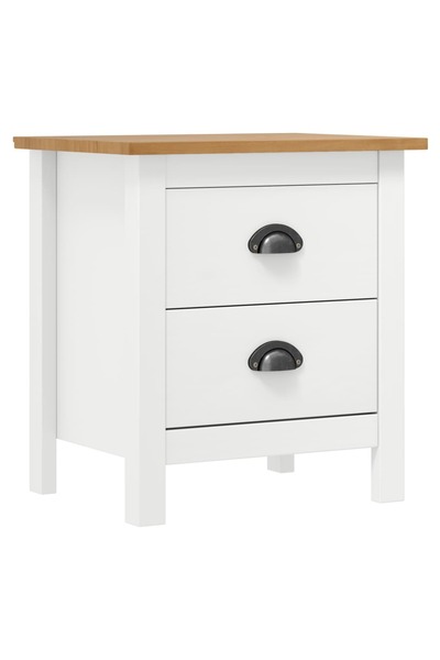 Concept Noptieră Hill Range, alb, 46x35x49,5 cm, lemn masiv de pin