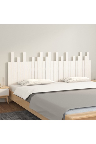 Concept Κεφαλάρι τοίχου, λευκό, 204x3x80 cm, μασίφ ξύλο πεύκου
