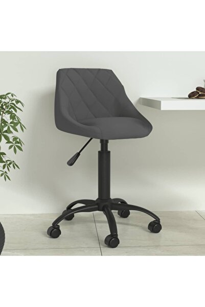 Concept Scaun de bucătărie, gri închis, catifea