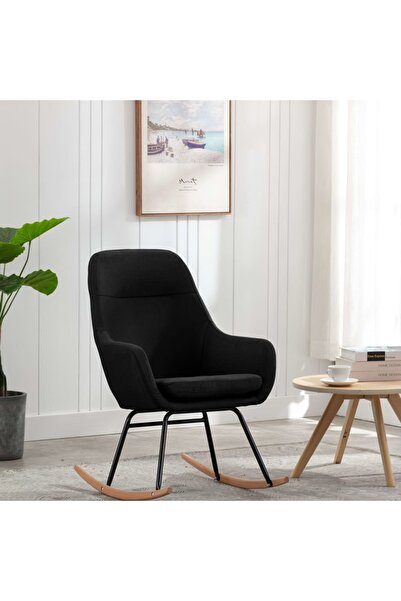 Concept Κουνιστή πολυθρόνα, μαύρη, υφασμάτινη