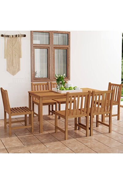 Concept Σετ επίπλων κήπου, 7 τεμάχια, από μασίφ ξύλο τικ