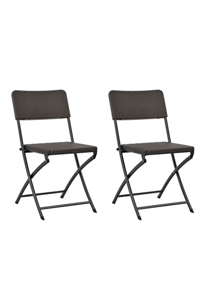 Concept Folding garden chairs, 2 pcs., brown, HDPE and steel