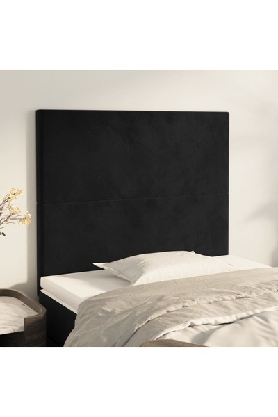 Concept Κομοδίνα, 2 τεμ., μαύρα, 90x5x78/88 cm, Βελούδο