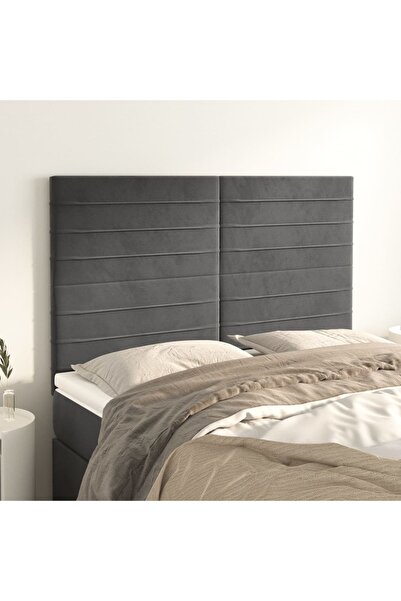 Concept Tăblii de pat, 4 buc, gri închis, 72x5x78/88 cm, catifea