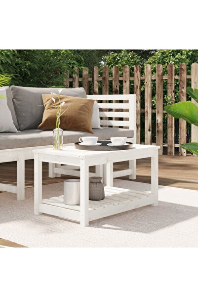 Concept Τραπέζι κήπου, λευκό, 82,5x50,5x45 cm, μασίφ ξύλο πεύκου