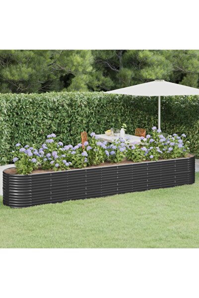 Concept Γλάστρα ανθρακί 440x80x68 cm, ηλεκτροστατικά βαμμένη, από ατσάλι