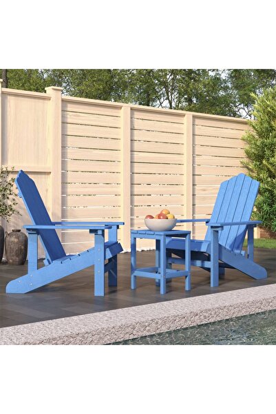 Concept Καρέκλες κήπου Adirondack με τραπέζι, μπλε σκούρο, HDPE
