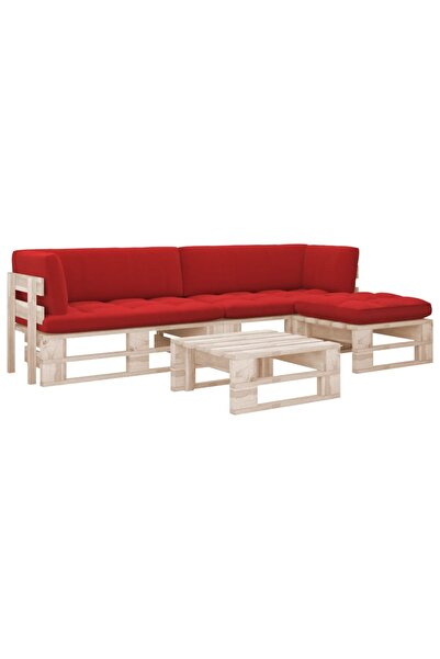 Concept Set mobilier paleți cu perne, 4 piese, lemn de pin tratat
