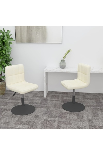 Concept Περιστρεφόμενες καρέκλες κουζίνας, 2 τεμ., κρεμ, Βελούδο