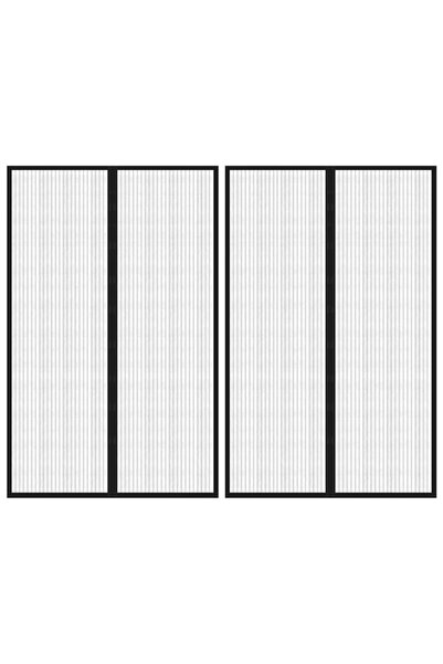 Concept Perdea de ușă anti-insecte cu magnet, 2 buc., negru, 220x130 cm