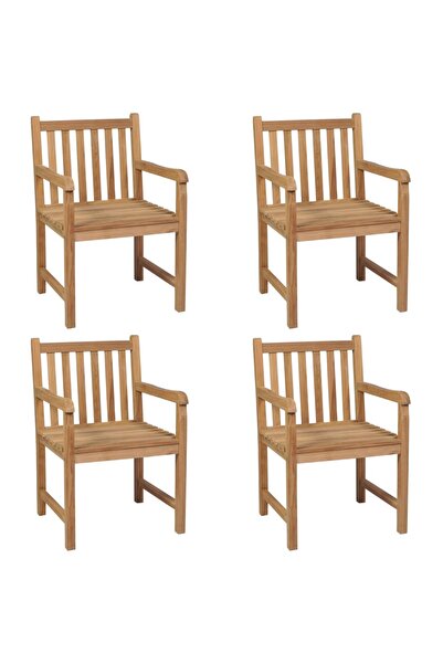 Concept Καρέκλες κήπου, 4 τεμ., από μασίφ ξύλο τικ