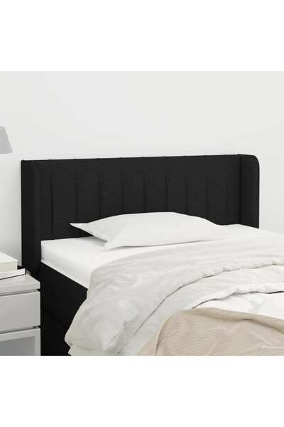 Concept Tăblie de pat cu aripioare negru 103x16x78/88 cm textil