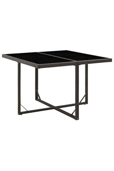 Concept Τραπέζι κήπου, μαύρο, 109x107x74 cm, πολυρατάν και γυαλί