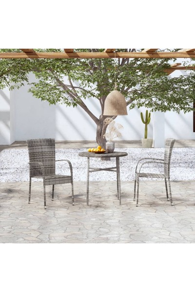 Concept 3098029 Σετ τραπεζαρίας κήπου 3 τεμαχίων, γκρι από πολυεστέρα (317176...