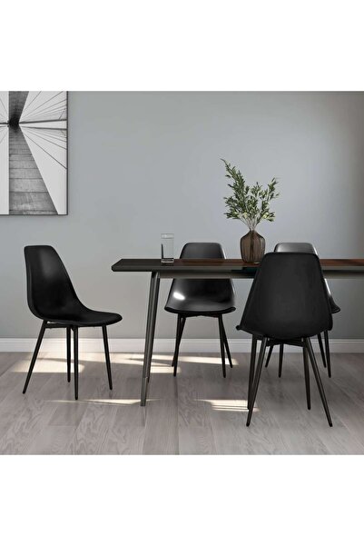 Concept Καρέκλες κουζίνας, 4 τεμ., μαύρες, PP