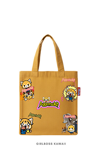 Girlboss Kawaii Aggretsuko Mini Tote Bag/Tablet/Book/Mini Cloth Shopping Bag ...