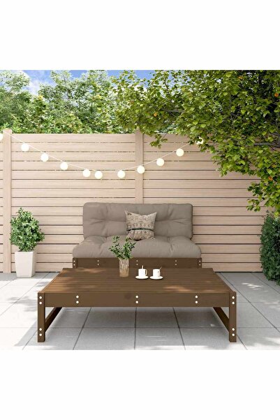 Concept Σετ επίπλων κήπου με μαξιλάρια, 2 τεμάχια, μελί καφέ, μασίφ ξύλο