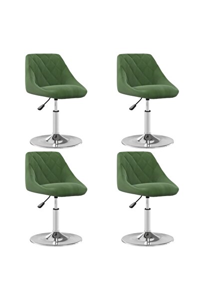Concept Περιστρεφόμενες καρέκλες κουζίνας, 4 τεμ., σκούρο πράσινο, Βελούδο