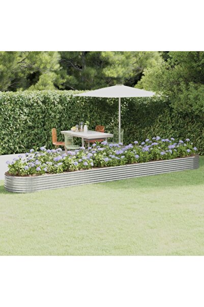 Concept Γλάστρα κήπου, ασημί, 544x100x36 cm, ατσάλινη