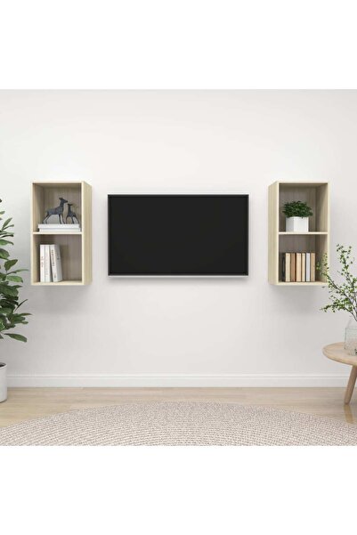 Concept Επιτοίχια ντουλάπια τηλεόρασης, 2 τεμ., δρυς sonoma, μοριοσανίδα