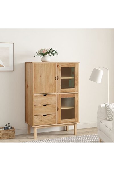 Concept Ψηλό ντουλάπι, 85x43x125 cm, μασίφ ξύλο πεύκου