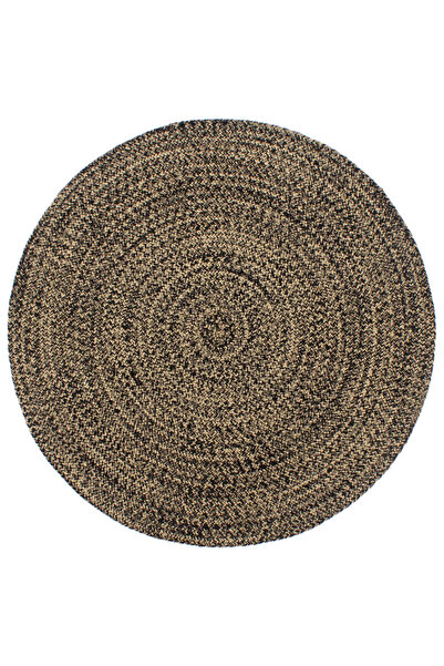 Concept Χειροποίητο Χαλί , μαύρο και καφέ, 210 εκ., γιούτα