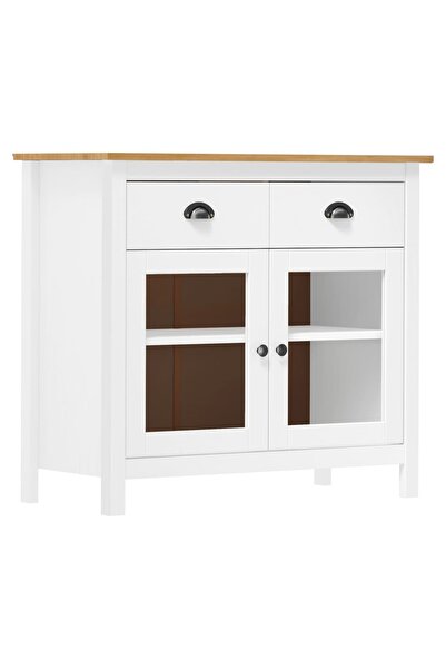 Concept Servantă Hill Range, alb, 90 x 40 x 80 cm, lemn masiv de pin